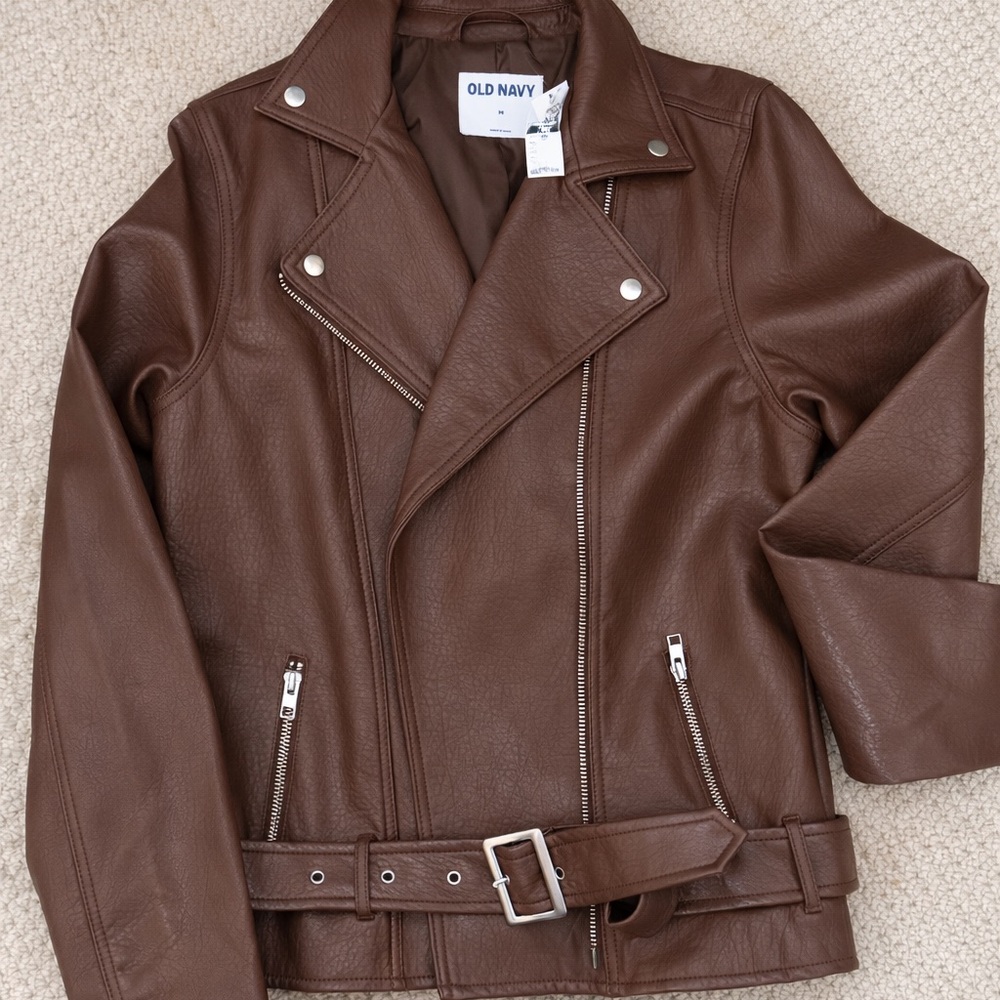 Old Navy Brown Vegan Leather Jacket - NWT